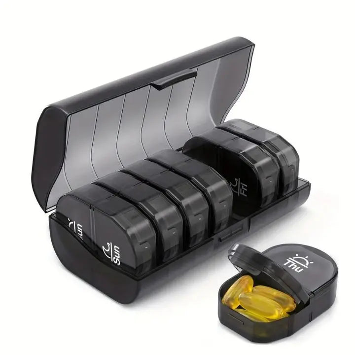 BowLift | 7-Day AM/PM Pill Organizer – Portable Pill Box for Week & Travel