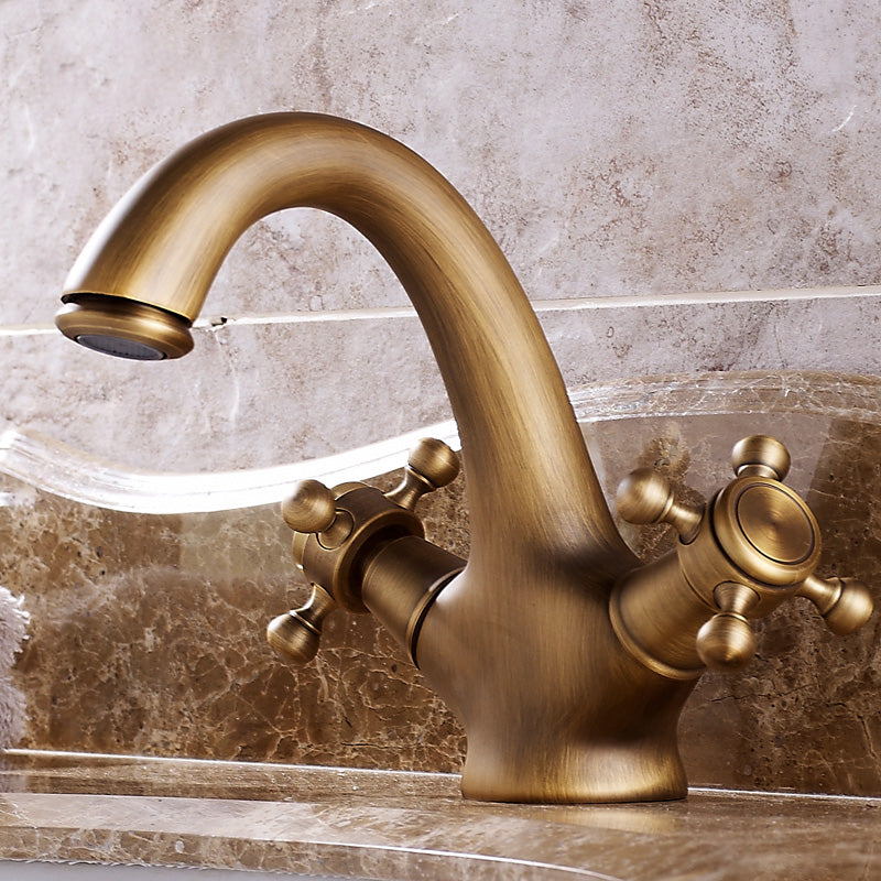 BowLift | Glam Style Copper Tub Faucet Low Arc Deck Mounted Tub Faucet Set