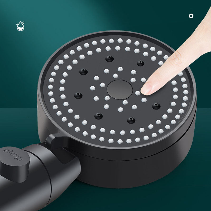 BowLift | Metal Black Shower Head Self-Cleaning Standard Round Hand Shower