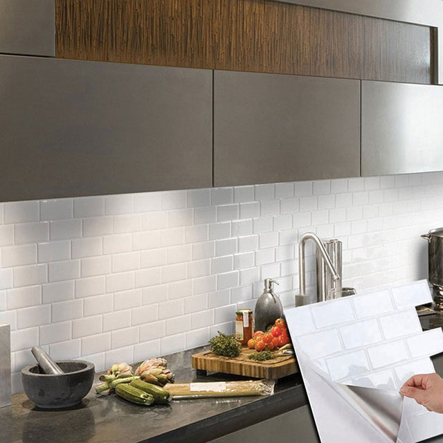 BowLift | Plastic Peel & Stick Subway Tile Square Peel and Stick Back Wall Tile