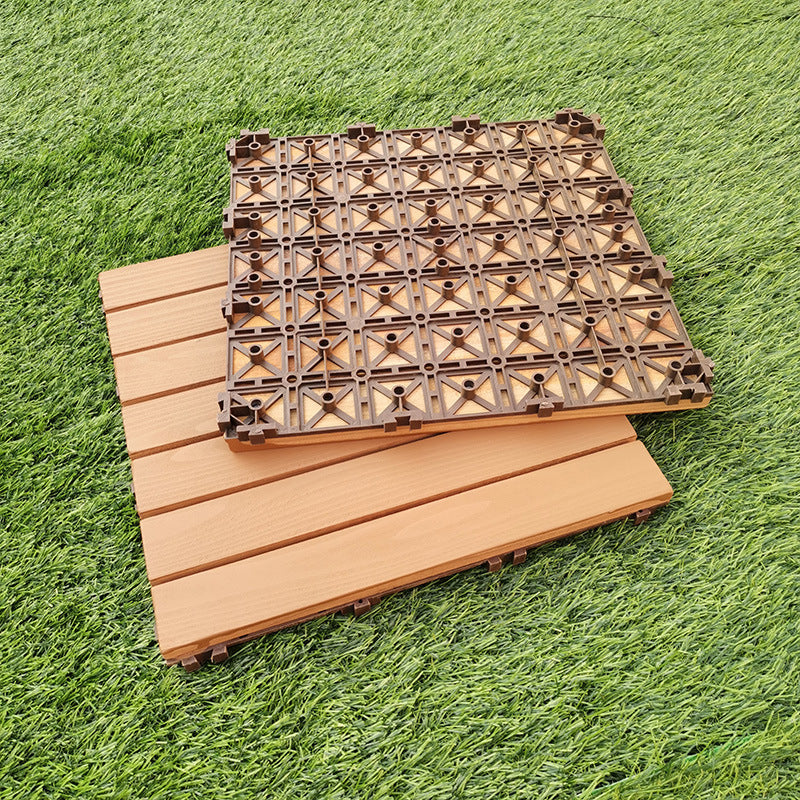 BowLift | Yellow 6-Slat Square Wood Floor Tiles Click System Floor Tiles