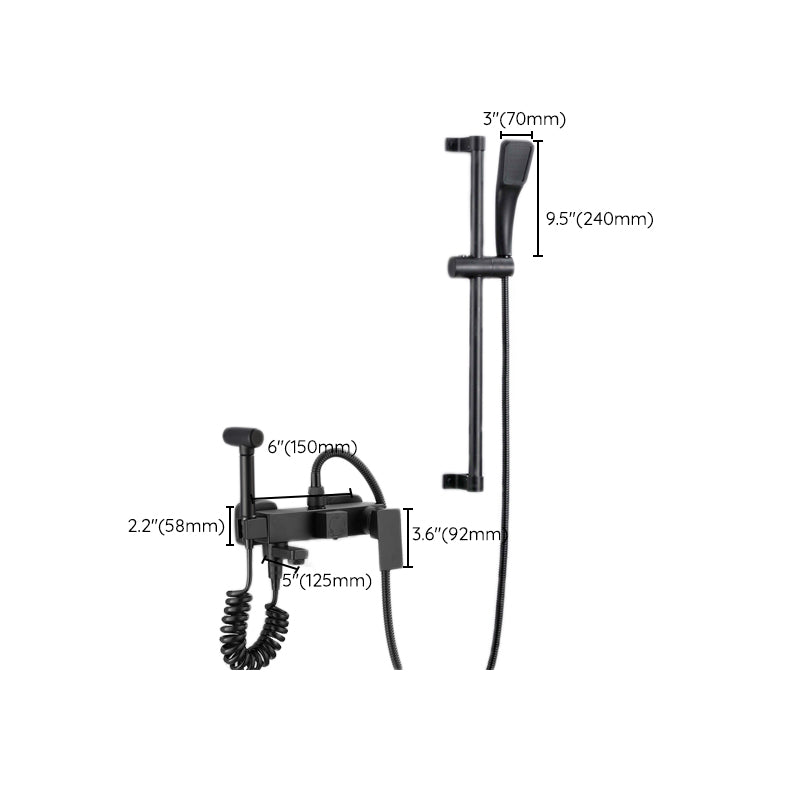 BowLift | Black Wall-Mounted Shower Head Combo Modern Metal Shower System