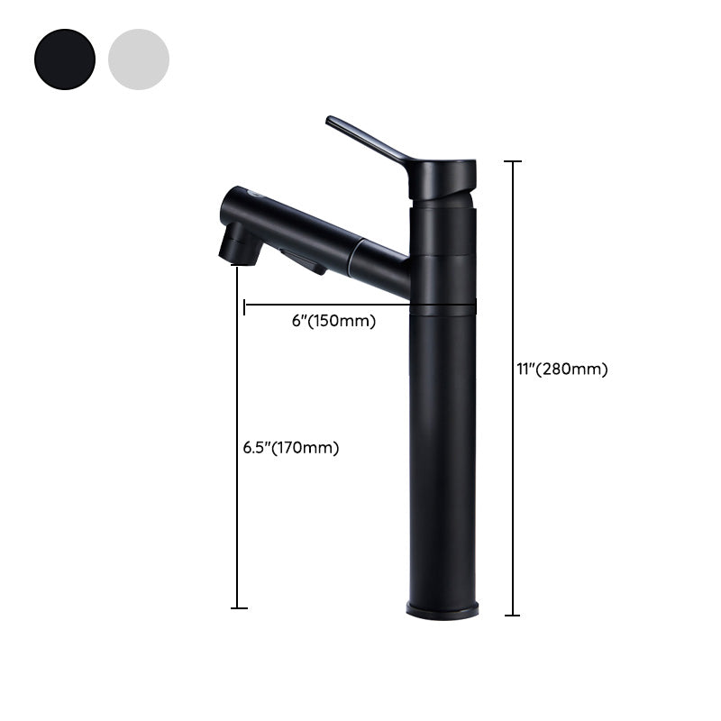 BowLift | Bathroom faucet with pull-out lever handle Single hole basin mixer