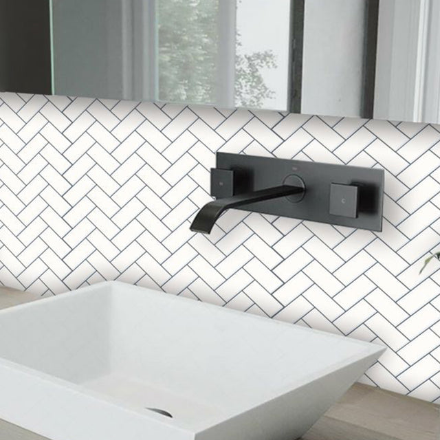 BowLift | Matte Square Peel & Stick Tile Stone Composite Subway Tile for Kitchen Backsplash