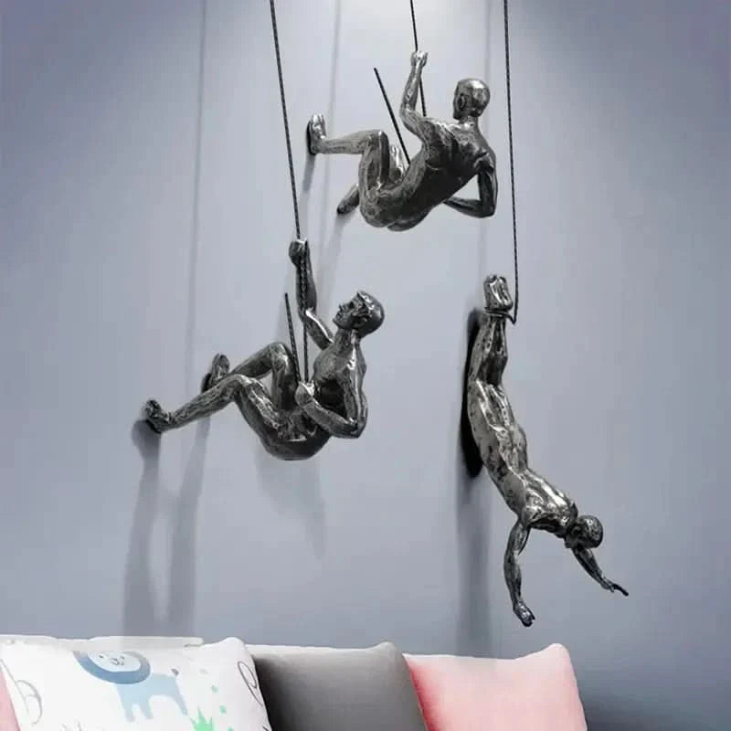 BowLift | Climbing Man Wall Art Set of 3