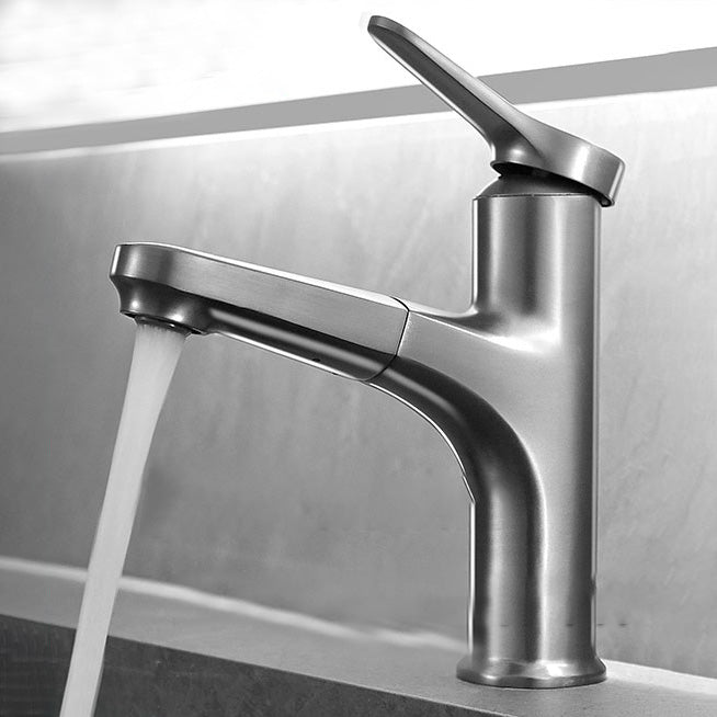 BowLift | Contemporary Bath Faucet Brass Lever Handle Pull-Out Sink Faucet