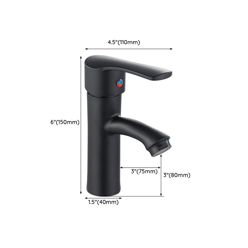 BowLift | Contemporary Faucet Brass Black Bathroom Lever Handle Single Hole Sink Faucet