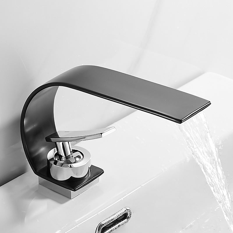 BowLift | Unique Bathroom Waterfall Spout Brass Basin Faucet