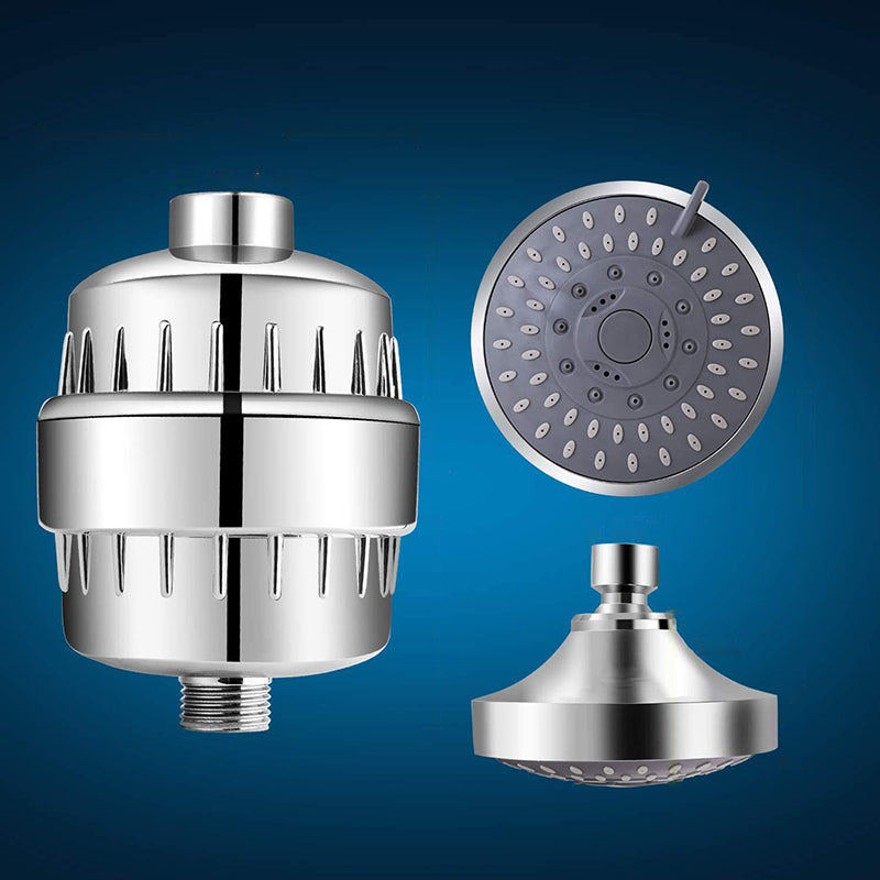 BowLift | 5 Sprays Showerhead Wall Mount Silver Round Fixed Showerhead