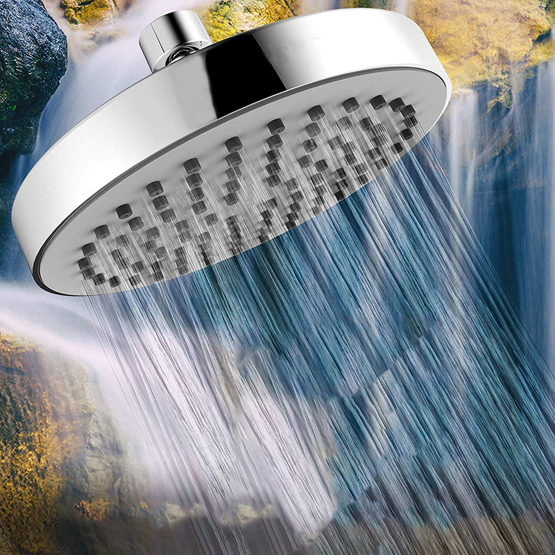 BowLift | Contemporary round fixed wall shower head Silver shower head