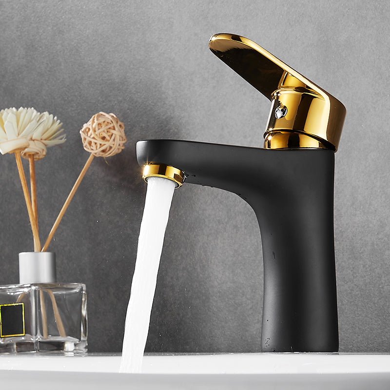 BowLift | Black-Gold Vessel Sink Faucet Lever Handle Low Arc Vessel Faucet