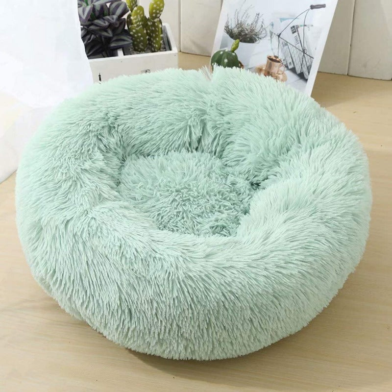 BowLift | Beef Plush Calming Donut Dog Bed for Small to Large Dogs