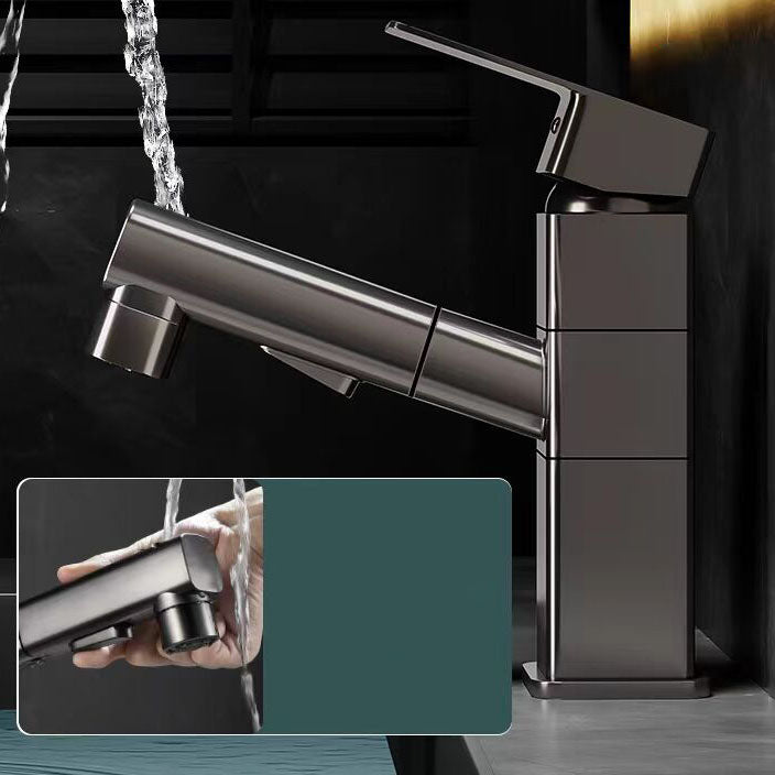 BowLift | Bathroom Vessel Faucet Swivel Spout Single Handle Faucet with Pull-Out Spray Head