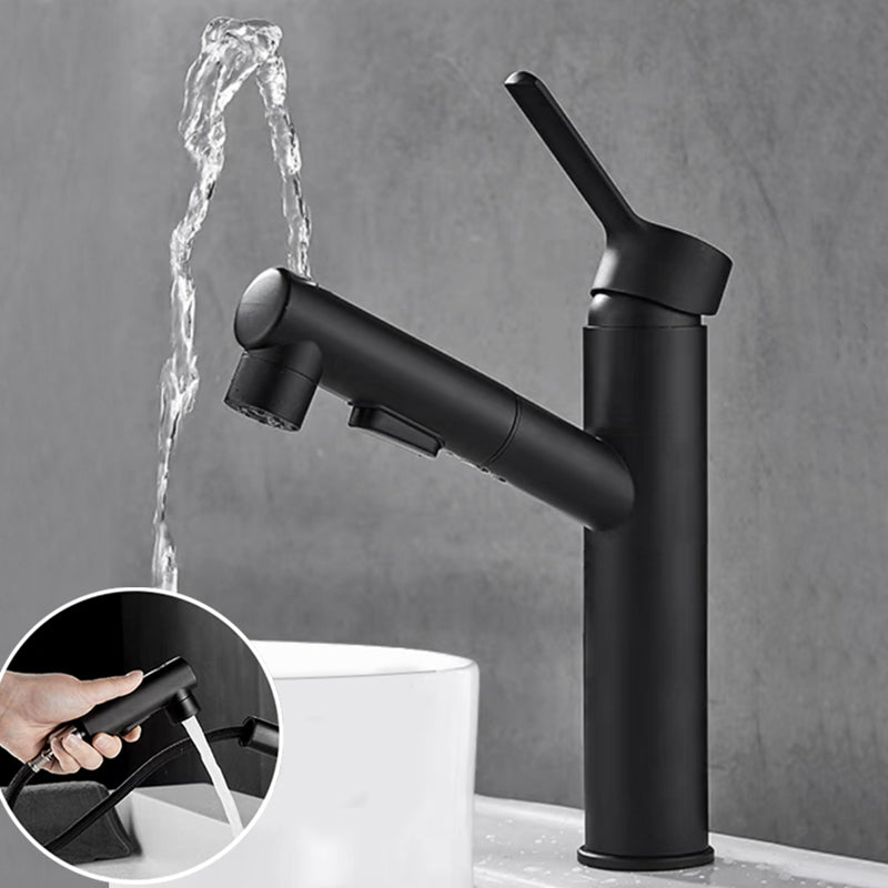 BowLift | Bathroom Vessel Faucet Swivel Spout Single Handle Faucet with Pull-Out Spray Head
