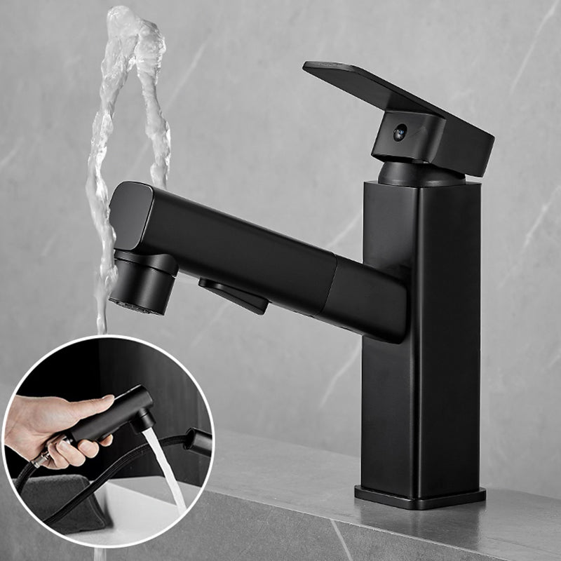 BowLift | Bathroom Vessel Faucet Swivel Spout Single Handle Faucet with Pull-Out Spray Head