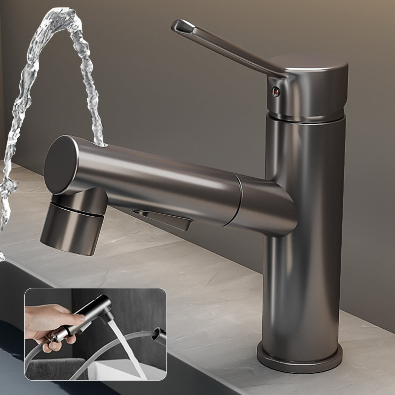 BowLift | Bathroom Vessel Faucet Swivel Spout Single Handle Faucet with Pull-Out Spray Head