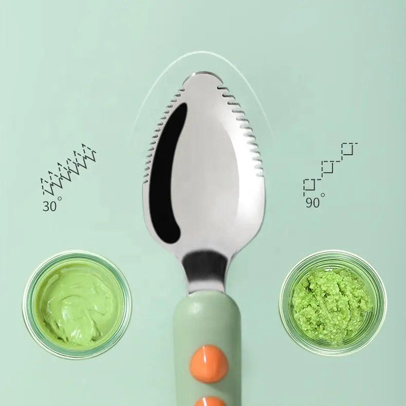 BowLift | Baby spoon with scraper — double-sided fruit preparation tool