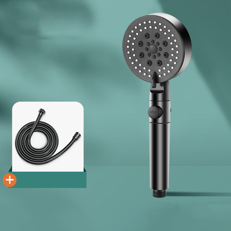 BowLift | Modern 6 Setting Shower Head Adjustable Spray Pattern Matt Black Round Shower Head
