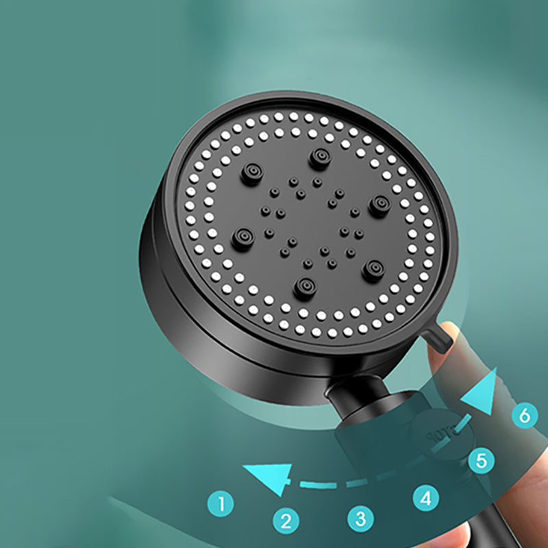 BowLift | Modern 6 Setting Shower Head Adjustable Spray Pattern Matt Black Round Shower Head