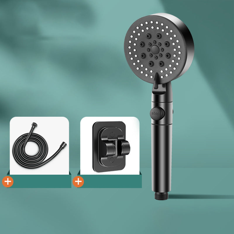 BowLift | Modern 6 Setting Shower Head Adjustable Spray Pattern Matt Black Round Shower Head