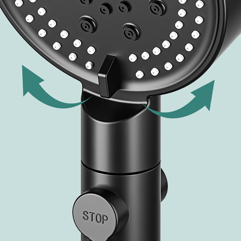 BowLift | Modern 6 Setting Shower Head Adjustable Spray Pattern Matt Black Round Shower Head