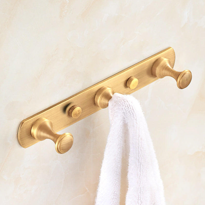 BowLift | 5-piece traditional bathroom accessory set brushed brass bathrobe hooks