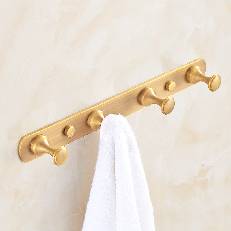 BowLift | 5-piece traditional bathroom accessory set brushed brass bathrobe hooks