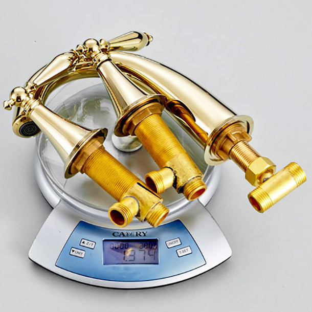 BowLift | Copper Deck-Mounted Roman Bathtub Faucet Low Arc Roman Bathtub Faucet Set