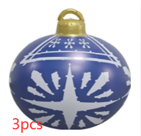BowLift | Christmas Ornament Ball Outdoor Pvc 60CM Inflatable Decorated Ball PVC Giant Big Large Balls Xmas Tree Decorations Toy Ball