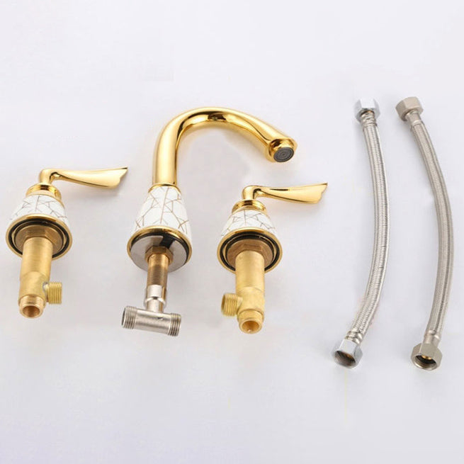 BowLift | Deck Mounted Roman Tub Faucet Low Arc Bronze Romantic Bathtub Fitting Set