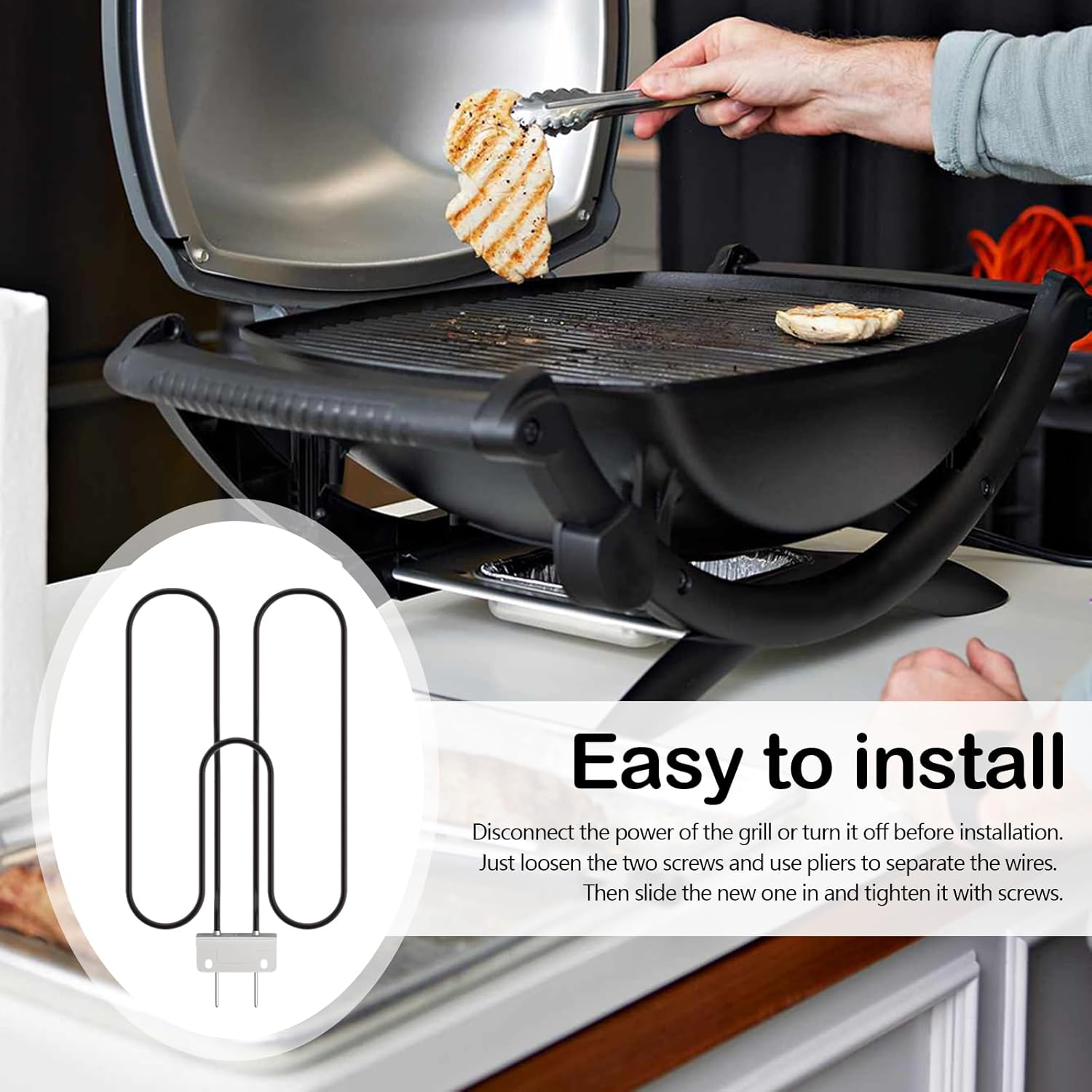 BowLift | High-Power Stainless Steel Grill Heating Coil 2200W for Outdoor Electric BBQ – Zeythra