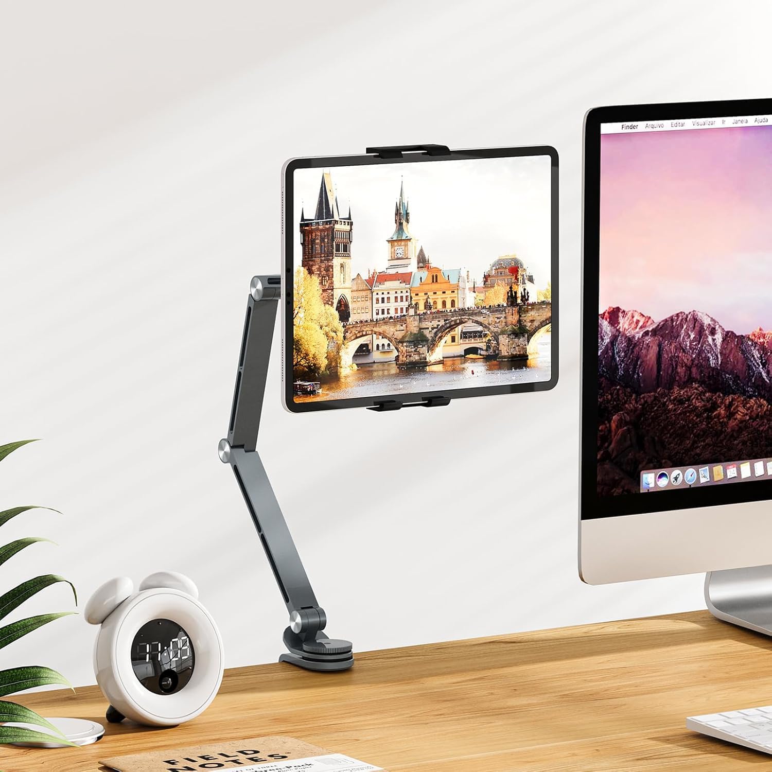 BowLift | Adjustable Aluminum Tablet Desk Stand with 360° Rotation – Movaro