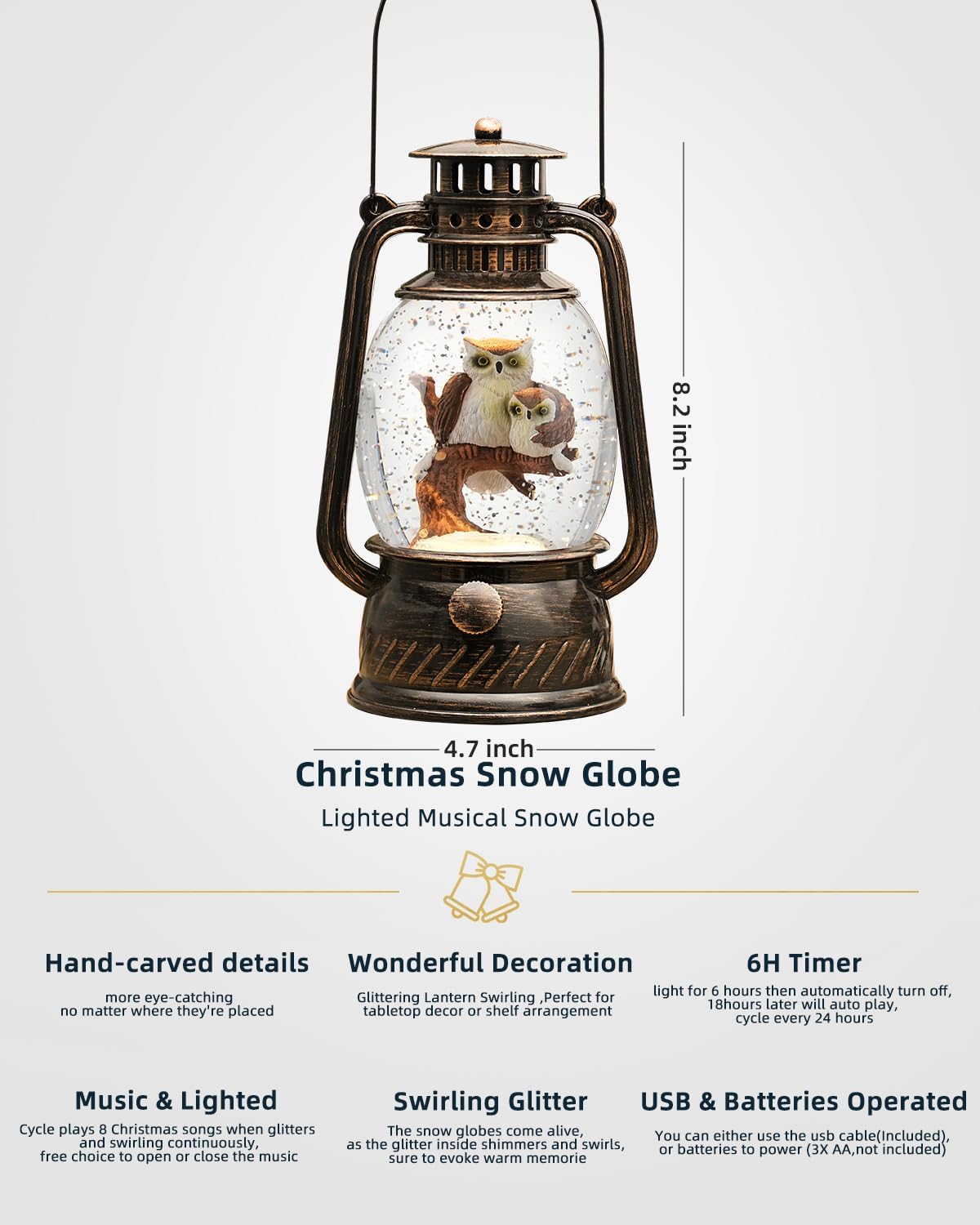 BowLift | Autumn Gloss Decorative Lamp with Pumpkins – Warm LED Light and 6-Hour Timer