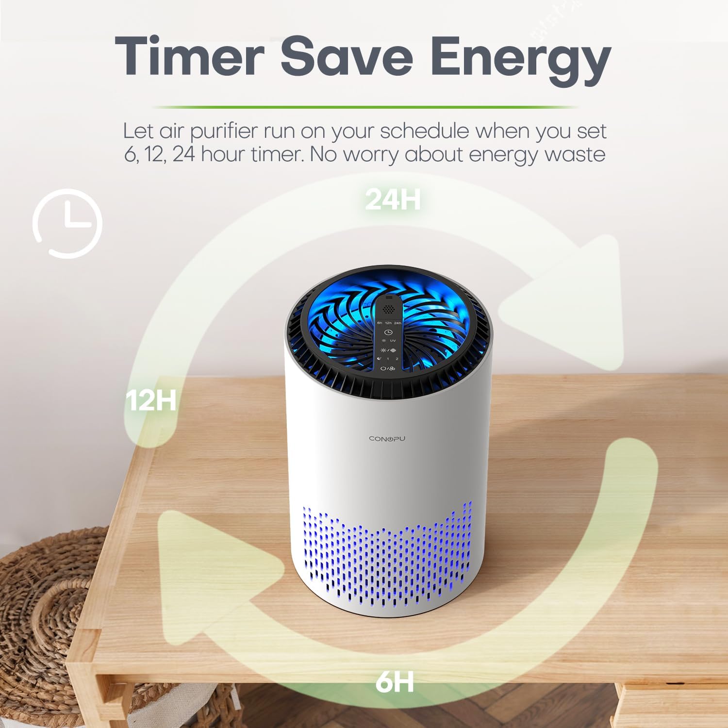 BowLift | Compact Air Purifier | True HEPA Filter, Ultra-Quiet & Ideal for Small to Medium Rooms