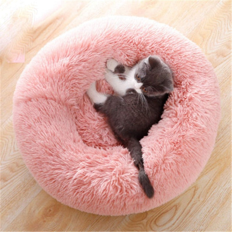 BowLift | PawNest Calming Donut Cat Bed | Round Plush Nest | Stress-Reducing & Cozy | Perfect for Cats & Small Dogs