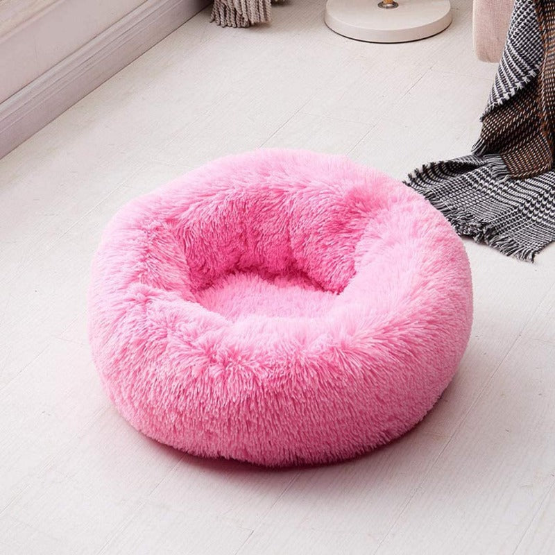 BowLift | Beef Plush Calming Donut Dog Bed for Small to Large Dogs