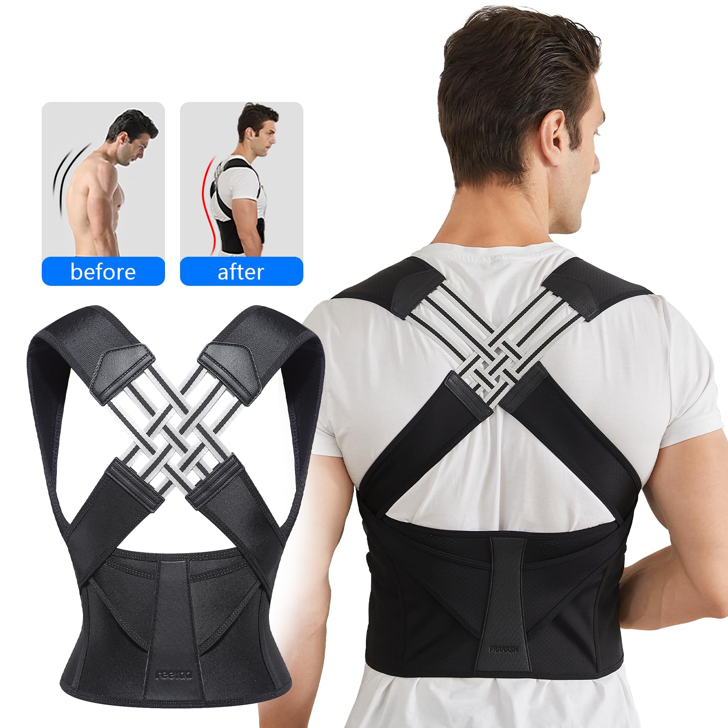 BowLift | Back Posture Corrector | Adjustable, Breathable Design for Men & Women to Improve Posture and Reduce Back Pain