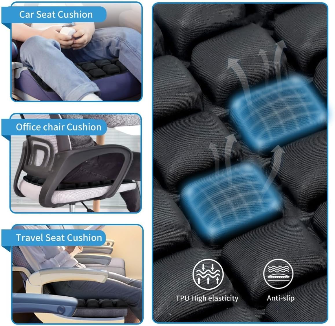 BowLift | Inflatable Travel Seat Cushion with Ergonomic Pressure Relief – AirComfort