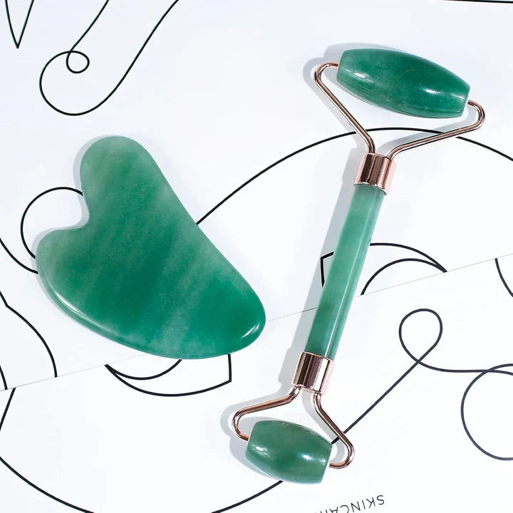 BowLift | Instant Glow Gua Sha & Jade Roller Set | For radiant skin and natural relaxation