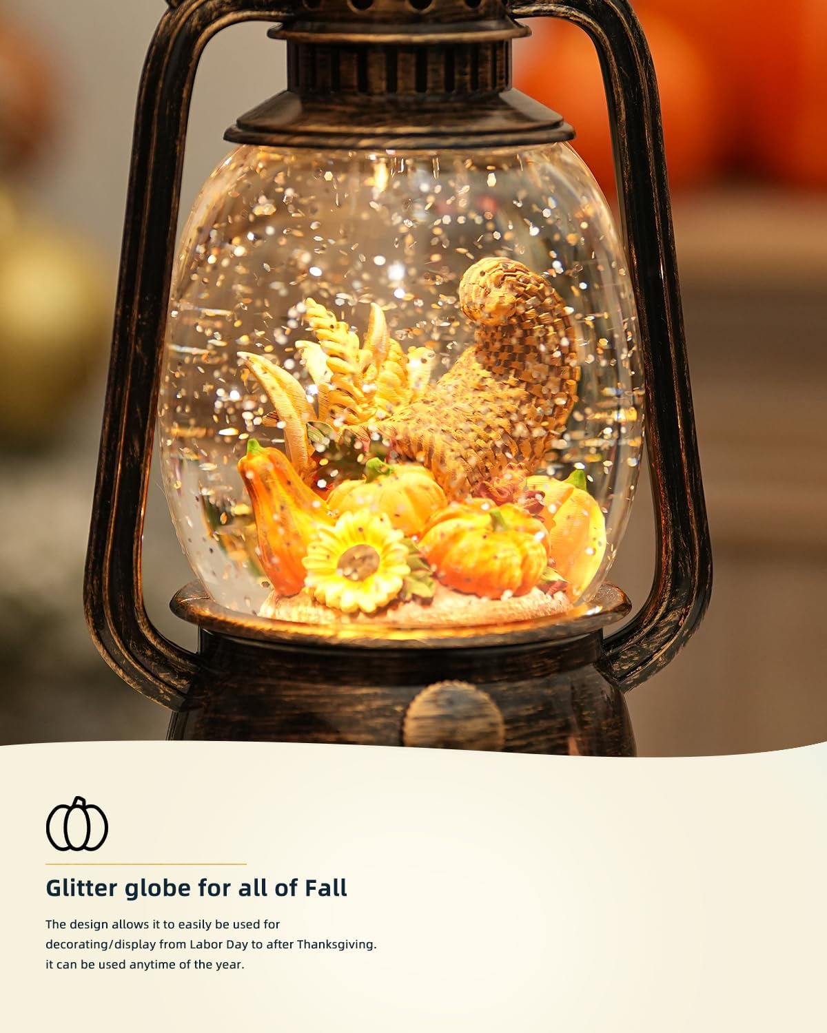 BowLift | Autumn Gloss Decorative Lamp with Pumpkins – Warm LED Light and 6-Hour Timer