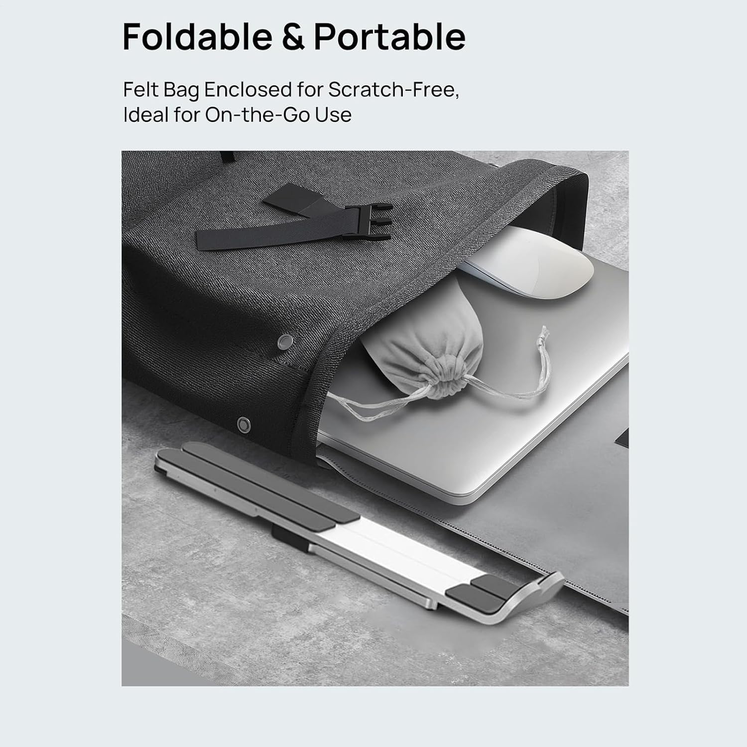 BowLift | Adjustable Laptop Stand – Foldable Cooling Notebook Mount for Office & Travel – Orvane