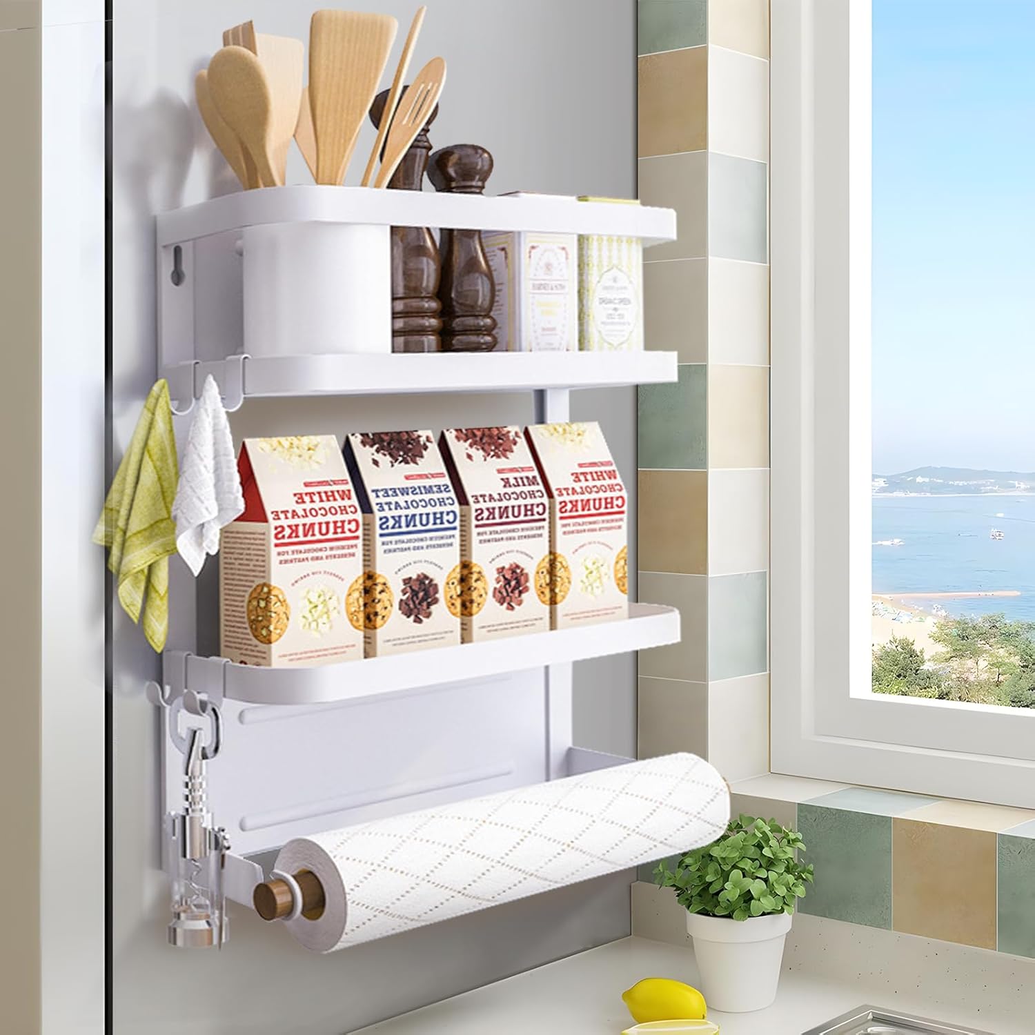 BowLift | Magnetic Fridge Spice Rack with Paper Towel Holder – Oryden