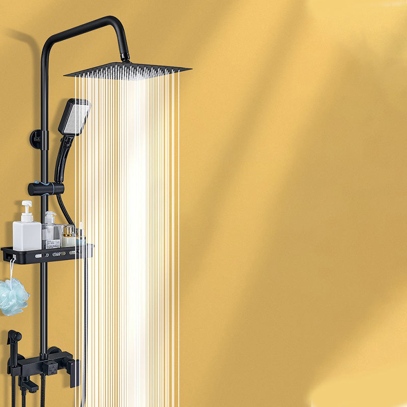 BowLift | Shower System Wall Mount Adjustable Spray Pattern Shower Arm Shower Set with Shower Hose