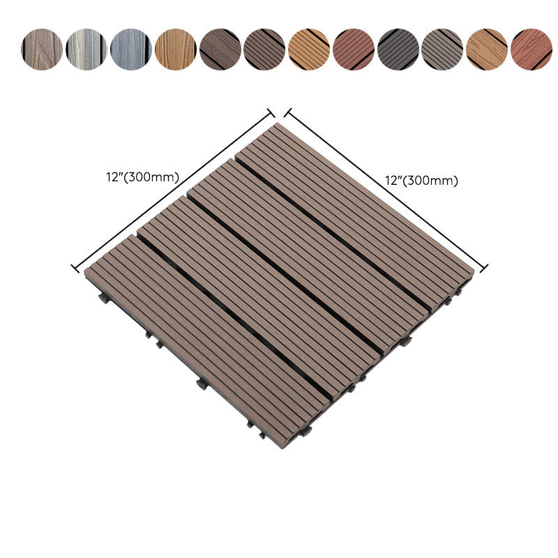 BowLift | Composite Plank Tiles Striped Pattern Square Deck Flooring Outdoor Patio