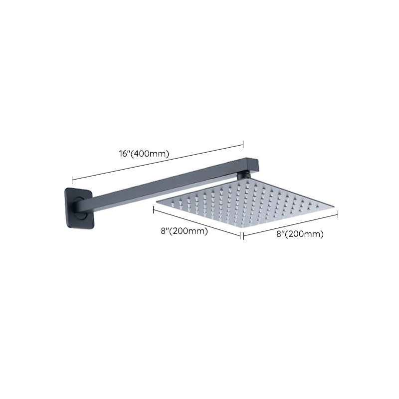 BowLift | Black Square Fixed Shower Head Modern Style Wall Mounted Shower Head