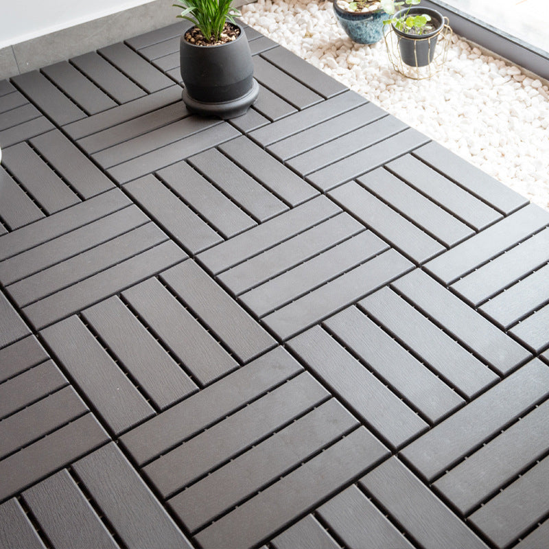 BowLift | Contemporary square wooden tile smooth brown engineered wood for patio garden