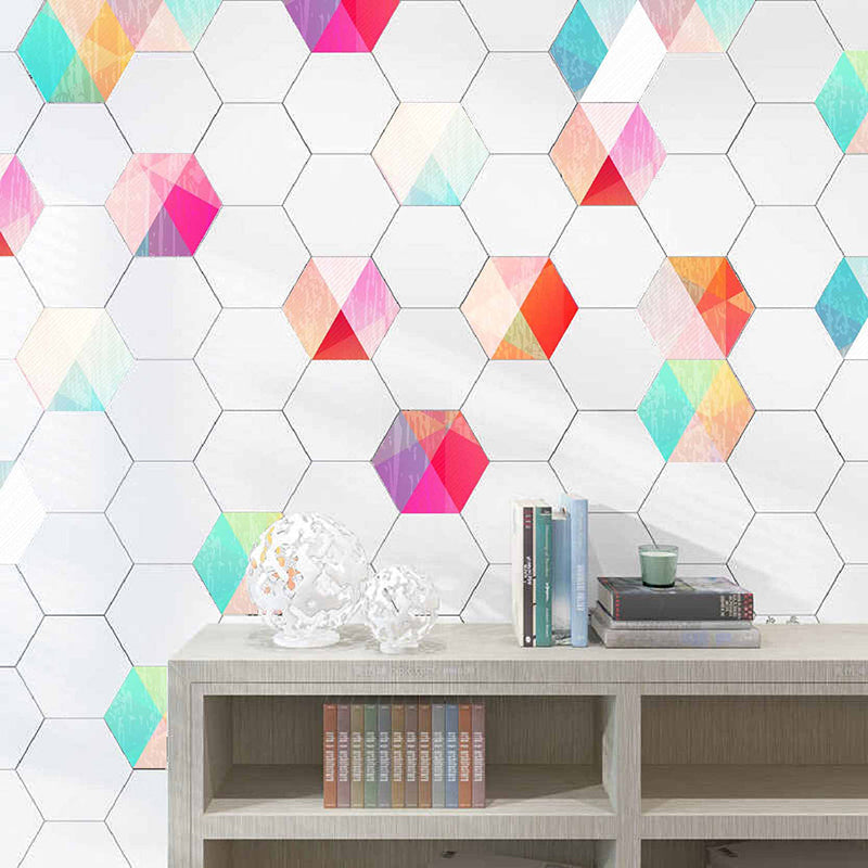 BowLift | Plastic Mosaic Tile Wallpaper Hexagonal for Stick-On and Removable Back Wall Tile