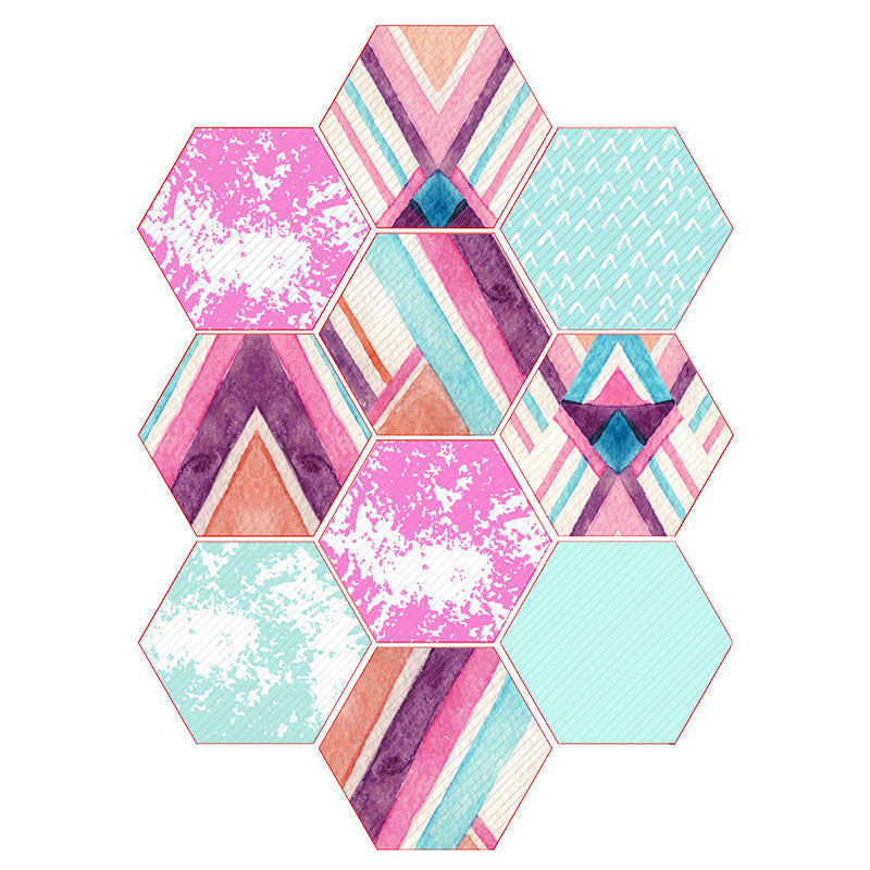BowLift | Plastic Mosaic Tile Wallpaper Hexagonal for Stick-On and Removable Back Wall Tile