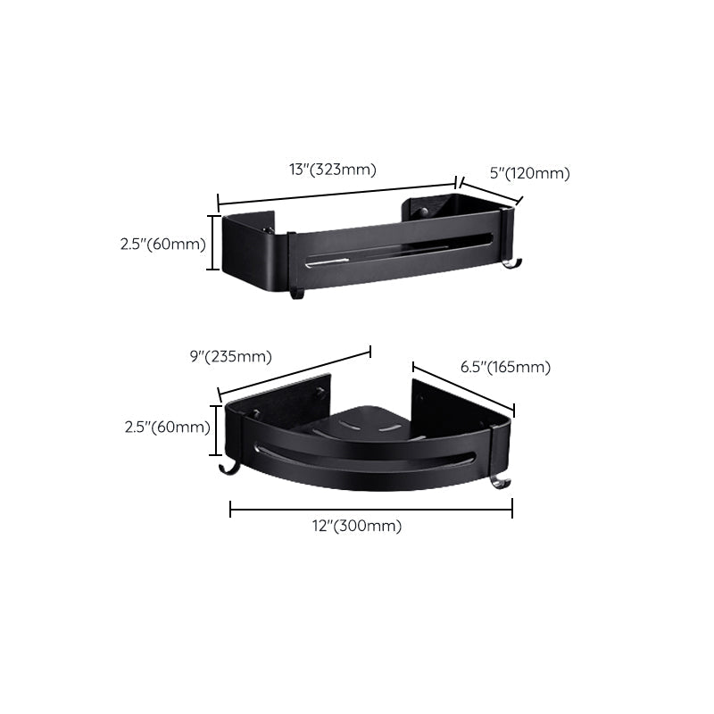 BowLift | Matt Black Modern Bathroom Accessories Set, Set of 3, Bathroom Shelf