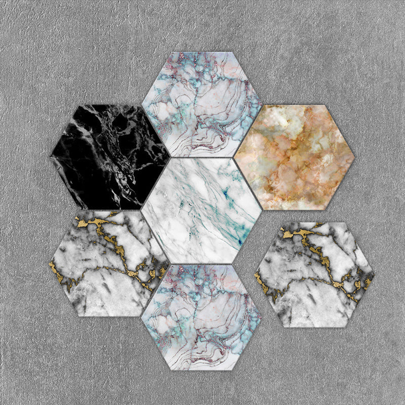BowLift | Peel & Stick Tiles Stain Resistant Hexagonal Plastic Peel & Stick Tiles 20-Pack